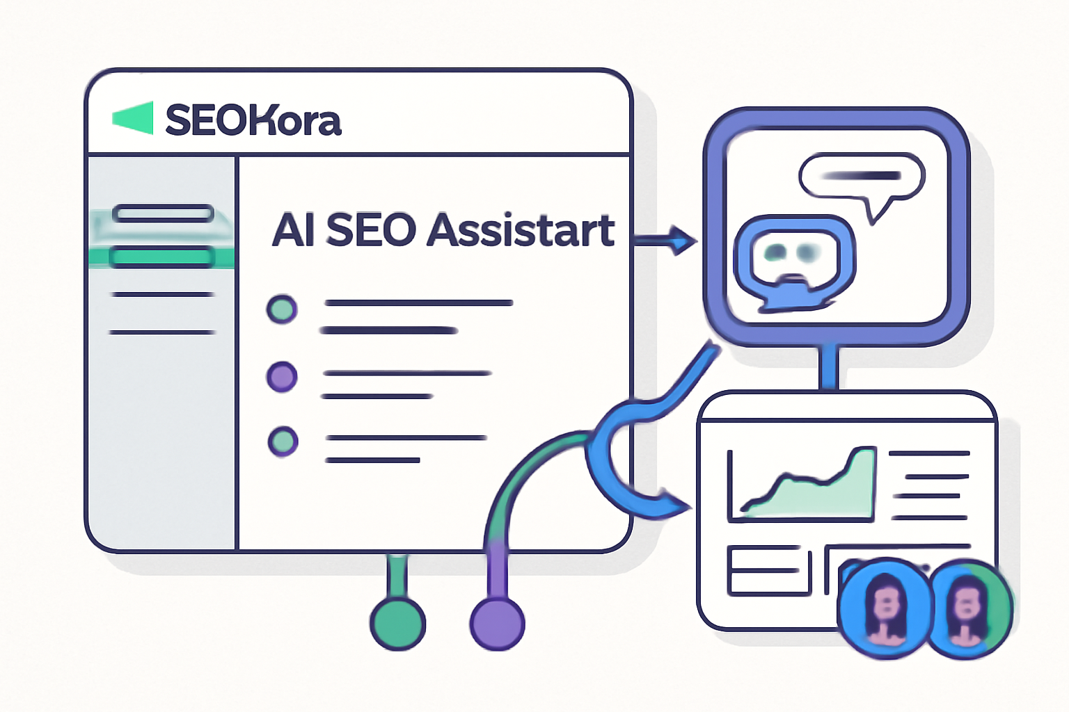 SEOKora: product UI and workflow — ai seo assistant