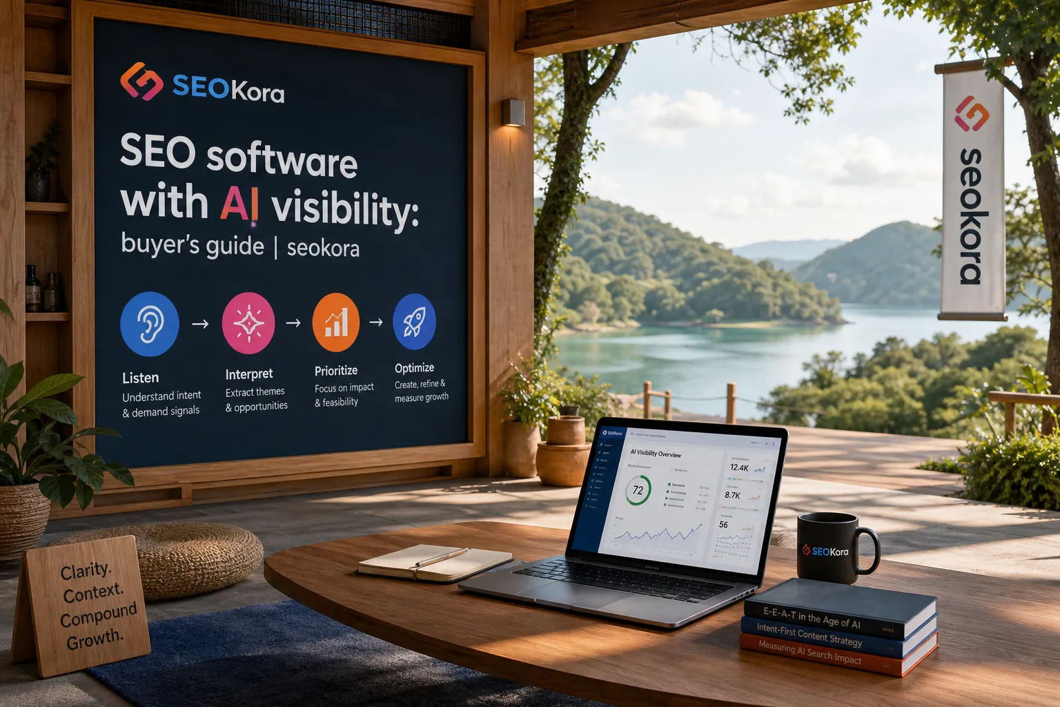 SEOKora: Place-led frame with seo software with ai visibility: buyer’s guide | seokora as secondary anchor and seokora — ai seo software