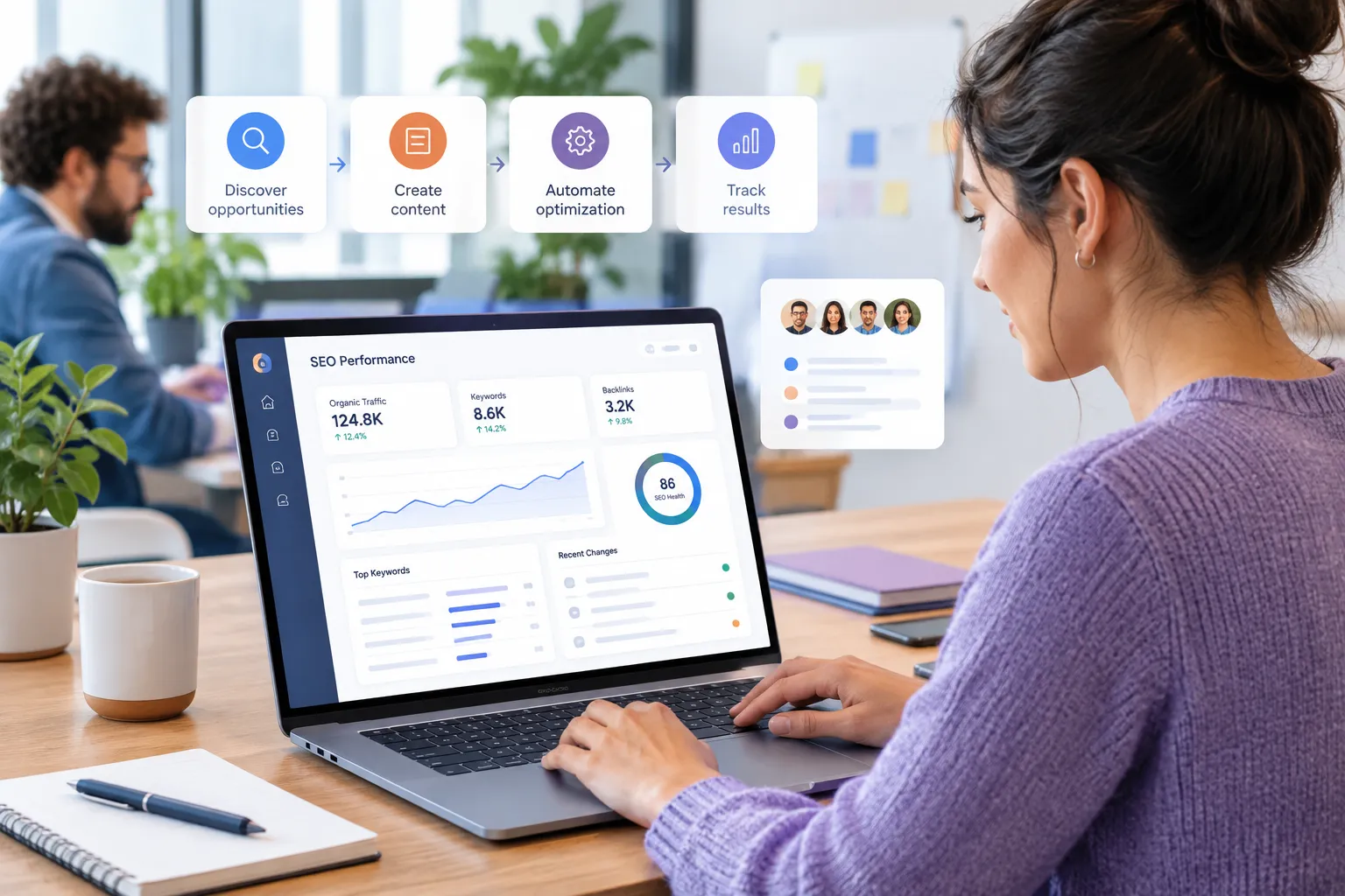 SEOKora: product UI and workflow — best SEO automation software