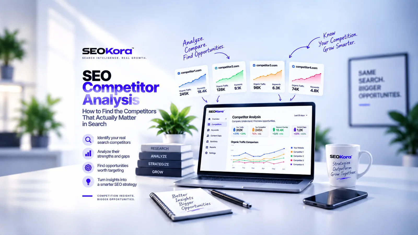 SEO competitor analysis framework for identifying real search competitors and growth opportunities
