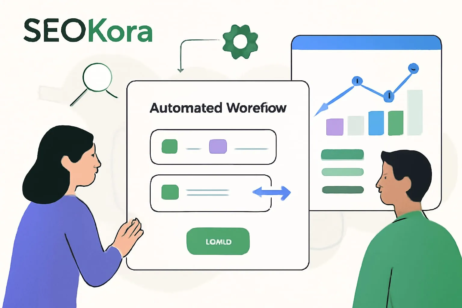 SEOKora: product UI and workflow — aeo automation