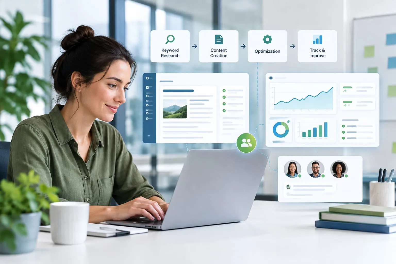 SEOKora: product UI and workflow — all in one AI SEO tool
