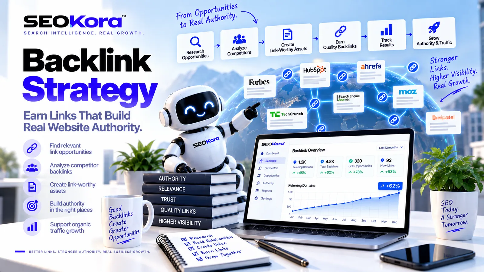 Backlink strategy framework for earning quality SEO backlinks and building website authority