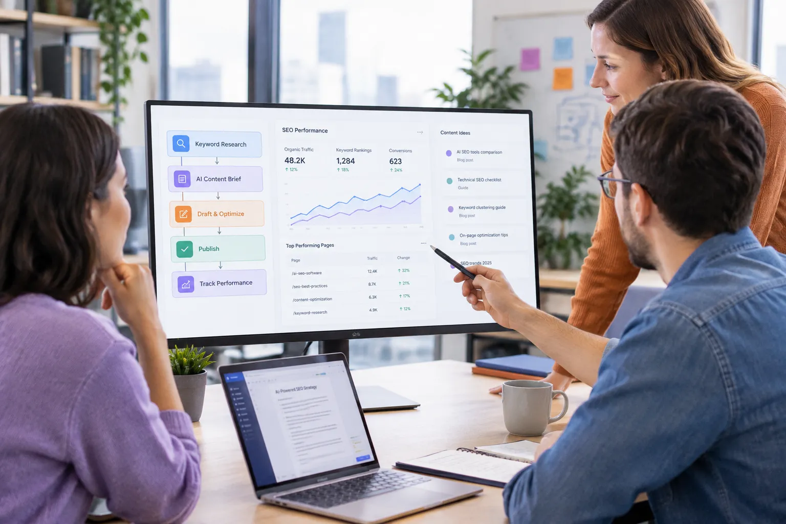 SEOKora: product UI and workflow — best AI SEO software