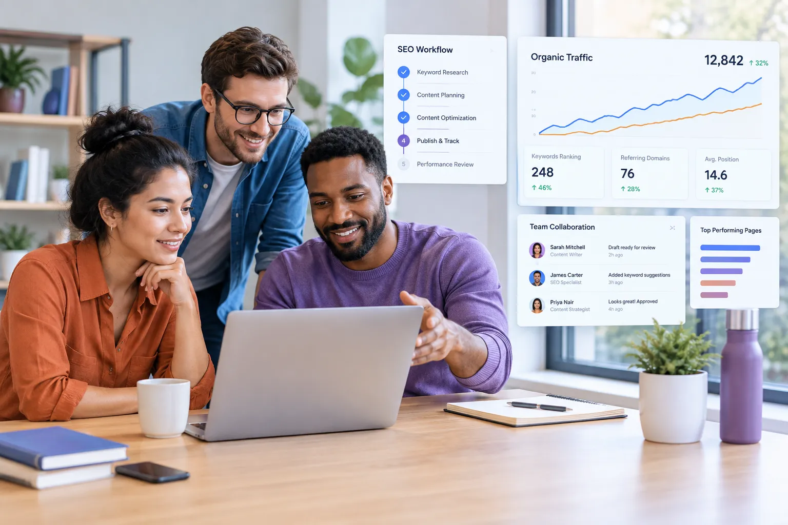 SEOKora: product UI and workflow — best seo software for small business