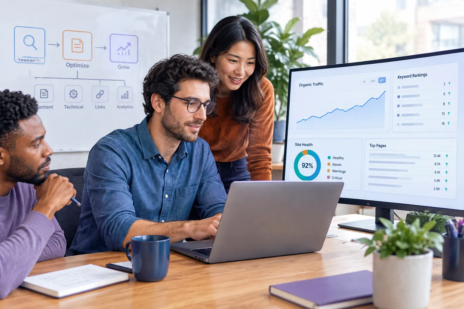 SEOKora: product UI and workflow — seo tools for organic growth